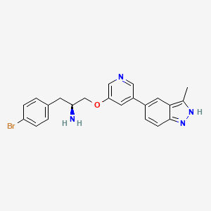 molecular formula C22H21BrN4O B10756243 3-Pyridin-4-YL-2,4-dihydro-indeno[1,2-.C.] pyrazole 