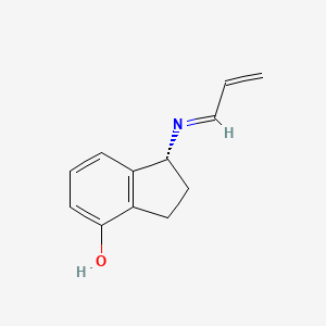 molecular formula C12H13NO B10756273 4-Hydroxy-N-propargyl-1(R)-aminoindan 