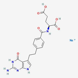 sodium;(2S)-2-[[4-[2-(2-amino-4-oxo-3,7-dihydropyrrolo[2,3-d]pyrimidin-5-yl)ethyl]benzoyl]amino]pentanedioic acid