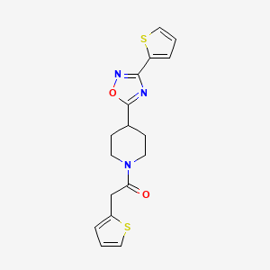 1-(Thiophen-2-ylacetyl)-4-(3-thiophen-2-yl-1,2,4-oxadiazol-5-yl)piperidine