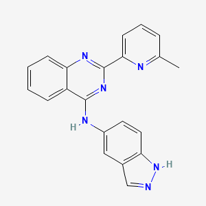 molecular formula C21H16N6 B10756321 N-1H-indazol-5-yl-2-(6-methylpyridin-2-yl)quinazolin-4-amine 