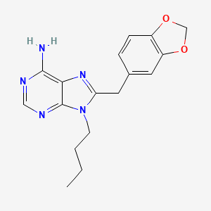 8-Benzo[1,3]dioxol-,5-ylmethyl-9-butyl-9H-