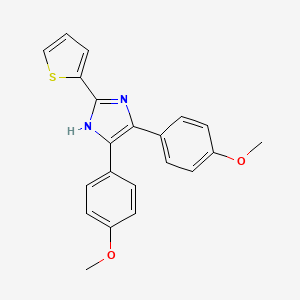 molecular formula C21H18N2O2S B10756404 4,5-bis(4-methoxyphenyl)-2-thiophen-2-yl-1H-imidazole 