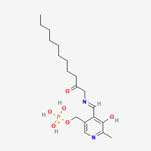 molecular formula C19H32N2O6P+ B10756409 1-{[(1E)-(3-Hydroxy-2-methyl-5-{[(trihydroxy-lambda^5^-phosphanyl)oxy]methyl}pyridin-4-YL)methylidene]amino}undecan-2-one 