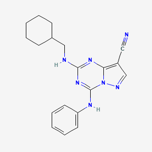 2-(Cyclohexylmethylamino)-4-(phenylamino)pyrazolo[1,5-a][1,3,5]triazine-8-carbonitrile