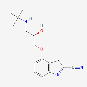 molecular formula C16H21N3O2 B10756420 4-{[(2s)-3-(Tert-Butylamino)-2-Hydroxypropyl]oxy}-3h-Indole-2-Carbonitrile 