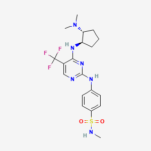 molecular formula C19H25F3N6O2S B10756425 4-{[4-{[(1R,2R)-2-(dimethylamino)cyclopentyl]amino}-5-(trifluoromethyl)pyrimidin-2-yl]amino}-N-methylbenzenesulfonamide 