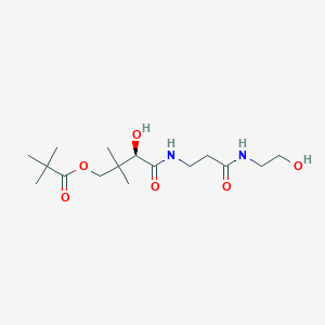 molecular formula C16H30N2O6 B10756436 Pantothenyl-Aminoethanol-11-Pivalic Acid 