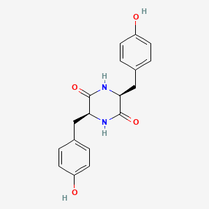 molecular formula C18H18N2O4 B10756510 (3S,6S)-3,6-bis(4-hydroxybenzyl)piperazine-2,5-dione CAS No. 10125-11-8