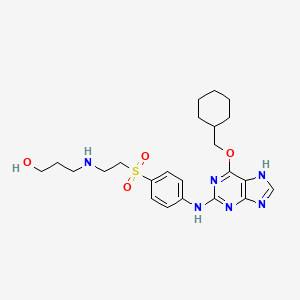 3-({2-[(4-{[6-(Cyclohexylmethoxy)-9H-purin-2-YL]amino}phenyl)sulfonyl]ethyl}amino)propan-1-OL