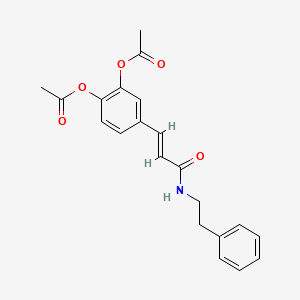 molecular formula C21H21NO5 B10756532 4-{(1e)-3-Oxo-3-[(2-Phenylethyl)amino]prop-1-En-1-Yl}-1,2-Phenylene Diacetate 