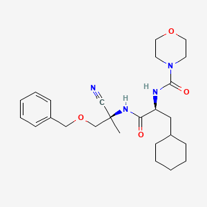 molecular formula C25H36N4O4 B10756540 N-[(1S)-2-{[(1R)-2-(benzyloxy)-1-cyano-1-methylethyl]amino}-1-(cyclohexylmethyl)-2-oxoethyl]morpholine-4-carboxamide 