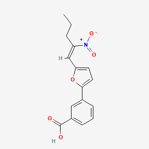 molecular formula C16H15NO5 B10756553 3-[5-(2-Nitropent-1-En-1-Yl)furan-2-Yl]benzoic Acid 