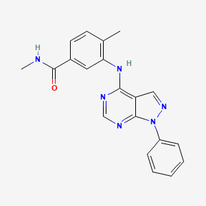 molecular formula C20H18N6O B10756581 N,4-dimethyl-3-[(1-phenyl-1H-pyrazolo[3,4-d]pyrimidin-4-yl)amino]benzamide 