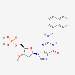 molecular formula C21H22N5O7P B10756594 2'-deoxy-N-(naphthalen-1-ylmethyl)guanosine 5'-(dihydrogen phosphate) 