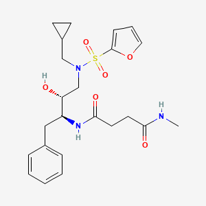 molecular formula C23H31N3O6S B10756608 N-{(1s,2r)-1-Benzyl-3-[(Cyclopropylmethyl)(2-Furylsulfonyl)amino]-2-Hydroxypropyl}-N'-Methylsuccinamide 