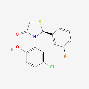 (2S)-2-(3-bromophenyl)-3-(5-chloro-2-hydroxyphenyl)-1,3-thiazolidin-4-one