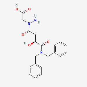 molecular formula C20H23N3O5 B10756624 [N-(3-Dibenzylcarbamoyl-oxiranecarbonyl)-hydrazino]-acetic acid 