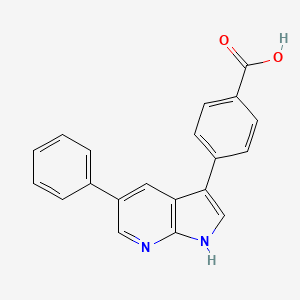 molecular formula C20H14N2O2 B10756679 4-(5-phenyl-1H-pyrrolo[2,3-b]pyridin-3-yl)benzoic acid 