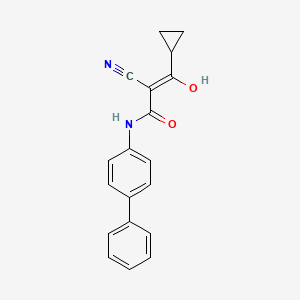 (2Z)-N-biphenyl-4-yl-2-cyano-3-cyclopropyl-3-hydroxyprop-2-enamide