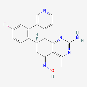 (NZ)-N-[(7S)-2-amino-7-(4-fluoro-2-pyridin-3-ylphenyl)-4-methyl-7,8-dihydro-6H-quinazolin-5-ylidene]hydroxylamine