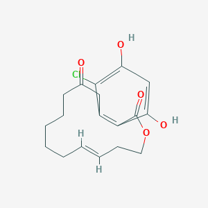 molecular formula C18H21ClO5 B10756745 (5e)-14-Chloro-15,17-Dihydroxy-4,7,8,9,10,11-Hexahydro-2-Benzoxacyclopentadecine-1,12(3h,13h)-Dione 