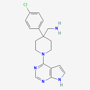 molecular formula C18H20ClN5 B10756756 1-[4-(4-Chlorophenyl)-1-(7h-Pyrrolo[2,3-D]pyrimidin-4-Yl)piperidin-4-Yl]methanamine CAS No. 885499-58-1