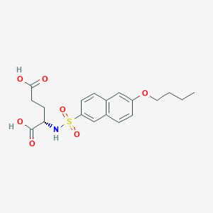 molecular formula C19H23NO7S B10756793 N-[(6-Butoxynaphthalen-2-Yl)sulfonyl]-L-Glutamic Acid 