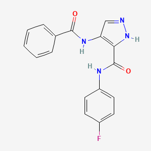 (4E)-N-(4-fluorophenyl)-4-[(phenylcarbonyl)imino]-4H-pyrazole-3-carboxamide