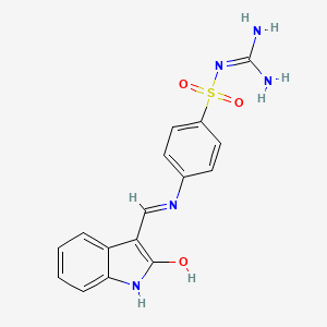 molecular formula C16H15N5O3S B10756839 3-{[4-([Amino(imino)methyl]aminosulfonyl)anilino]methylene}-2-oxo-2,3-dihydro-1H-indole 