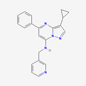 molecular formula C21H19N5 B10756887 3-cyclopropyl-5-phenyl-N-(pyridin-3-ylmethyl)pyrazolo[1,5-a]pyrimidin-7-amine 