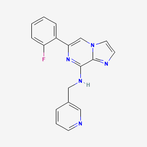 molecular formula C18H14FN5 B10756901 6-(2-Fluorophenyl)-N-(Pyridin-3-Ylmethyl)imidazo[1,2-A]pyrazin-8-Amine 