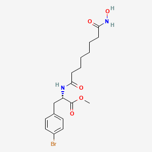 molecular formula C18H25BrN2O5 B10756938 Methyl 4-Bromo-N-[8-(Hydroxyamino)-8-Oxooctanoyl]-L-Phenylalaninate 