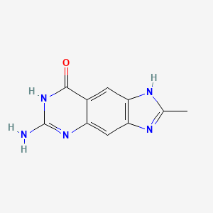 molecular formula C10H9N5O B10756941 6-Amino-2-Methyl-1,7-Dihydro-8h-Imidazo[4,5-G]quinazolin-8-One 