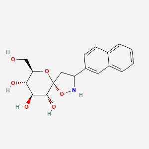 molecular formula C18H21NO6 B10756945 (5R,6R,7S,8S,9R)-9-(hydroxymethyl)-3-naphthalen-2-yl-1,10-dioxa-2-azaspiro[4.5]decane-6,7,8-triol 