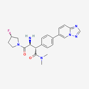 molecular formula C22H25FN6O2 B10756955 6-(4-{(1S,2S)-2-Amino-1-[(dimethylamino)carbonyl]-3-[(3S)-3-fluoropyrrolidin-1-YL]-3-oxopropyl}phenyl)-1H-[1,2,4]triazolo[1,5-A]pyridin-4-ium 