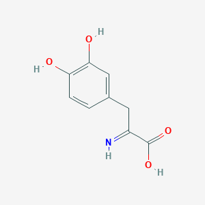 molecular formula C9H9NO4 B10756989 (2e)-3-(3,4-Dihydroxyphenyl)-2-Iminopropanoic Acid 