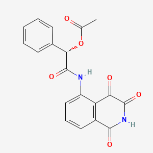 molecular formula C19H14N2O6 B10757014 (1S)-2-oxo-1-phenyl-2-[(1,3,4-trioxo-1,2,3,4-tetrahydroisoquinolin-5-yl)amino]ethyl acetate 