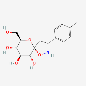 molecular formula C15H21NO6 B10757056 (5R,6R,7S,8S,9R)-9-(hydroxymethyl)-3-(4-methylphenyl)-1,10-dioxa-2-azaspiro[4.5]decane-6,7,8-triol 