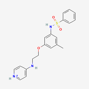 molecular formula C20H22N3O3S+ B10757112 N-{3-Methyl-5-[2-(pyridin-4-ylamino)-ethoxy]-phenyl}-benzenesulfonamide 