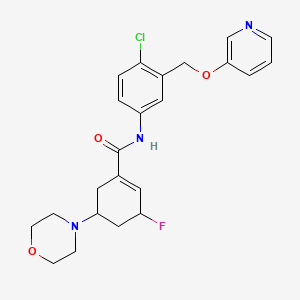 (3R,5S)-N-{4-chloro-3-[(pyridin-3-yloxy)methyl]phenyl}-3-fluoro-5-morpholin-4-ylcyclohex-1-ene-1-carboxamide