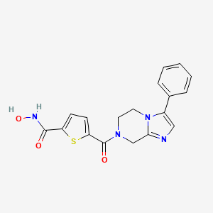 molecular formula C18H16N4O3S B10757194 N-Hydroxy-5-[(3-Phenyl-5,6-Dihydroimidazo[1,2-A]pyrazin-7(8h)-Yl)carbonyl]thiophene-2-Carboxamide 