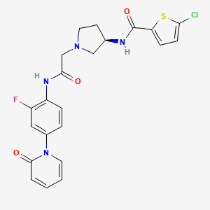 5-chloro-N-[(3R)-1-(2-{[2-fluoro-4-(2-oxopyridin-1(2H)-yl)phenyl]amino}-2-oxoethyl)pyrrolidin-3-yl]thiophene-2-carboxamide