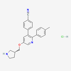 4-[2-(4-methylphenyl)-5-[[(3R)-pyrrolidin-3-yl]methoxy]pyridin-3-yl]benzonitrile;hydrochloride