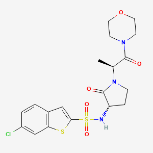 6-chloro-N-{(3S)-1-[(1S)-1-methyl-2-morpholin-4-yl-2-oxoethyl]-2-oxopyrrolidin-3-yl}-1-benzothiophene-2-sulfonamide