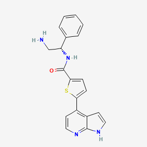 molecular formula C20H18N4OS B10757275 N-[(1s)-2-Amino-1-Phenylethyl]-5-(1h-Pyrrolo[2,3-B]pyridin-4-Yl)thiophene-2-Carboxamide 