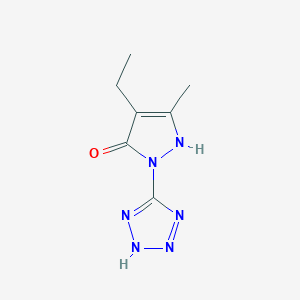 molecular formula C7H10N6O B10757295 4-ethyl-5-methyl-2-(1H-tetrazol-5-yl)-1,2-dihydro-3H-pyrazol-3-one 