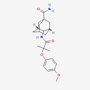 molecular formula C22H30N2O4 B10757303 (1s,3r,4s,5s,7s)-4-{[2-(4-Methoxyphenoxy)-2-Methylpropanoyl]amino}adamantane-1-Carboxamide 