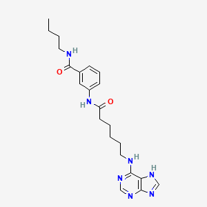 molecular formula C22H29N7O2 B10757334 N-butyl-3-{[6-(9H-purin-6-ylamino)hexanoyl]amino}benzamide 