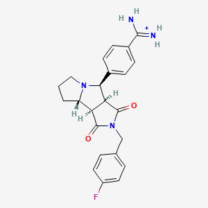 molecular formula C23H24FN4O2+ B10757341 (3Asr,4RS,8asr,8brs)-4-(2-(4-fluorobenzyl)-1,3-dioxodeacahydropyrrolo[3,4-A] pyrrolizin-4-YL)benzamidine 